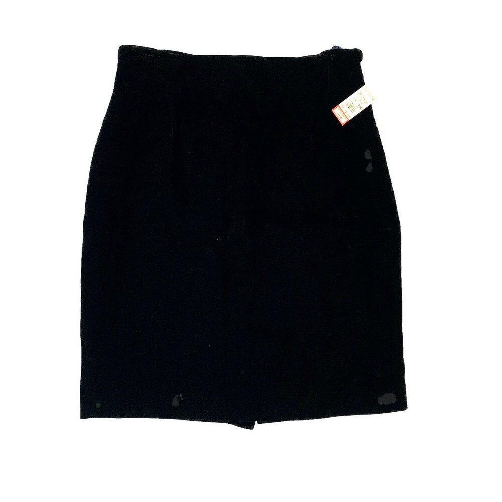 Vtg 80s Brooks Brothers Black Velvet Pencil Skirt Sz 16 Minimalist Luxury Witchy
